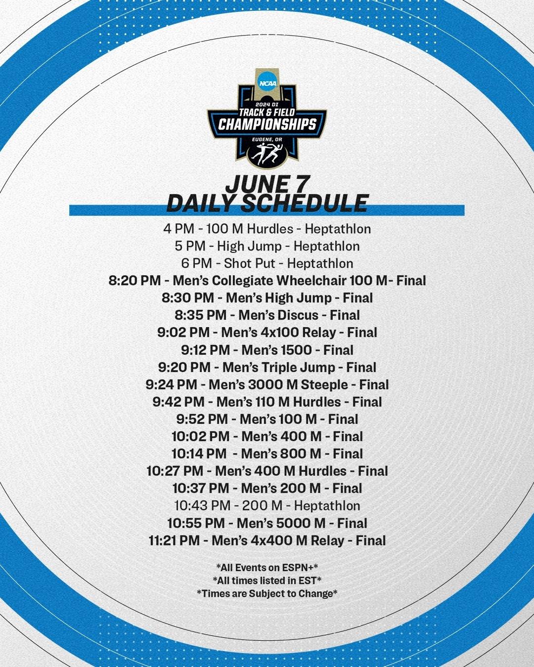schedule of events