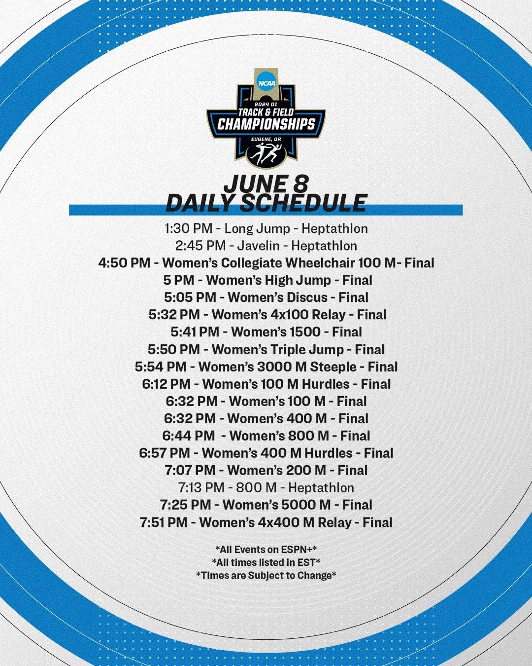 schedule of events